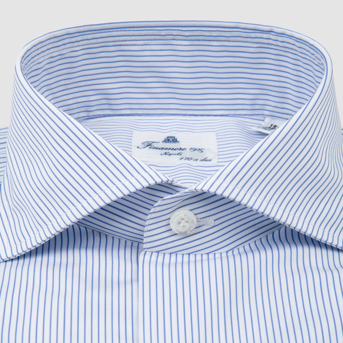White & Blue striped, Eduardo Spread Collar, Napoli Fit 170/2 Dress Shirt