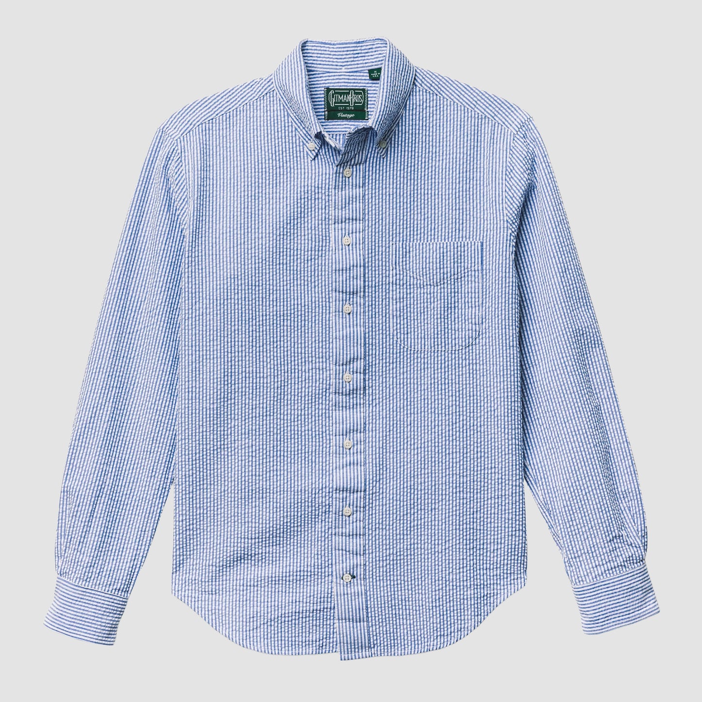 Seersucker Button-Down Stripe Shirt