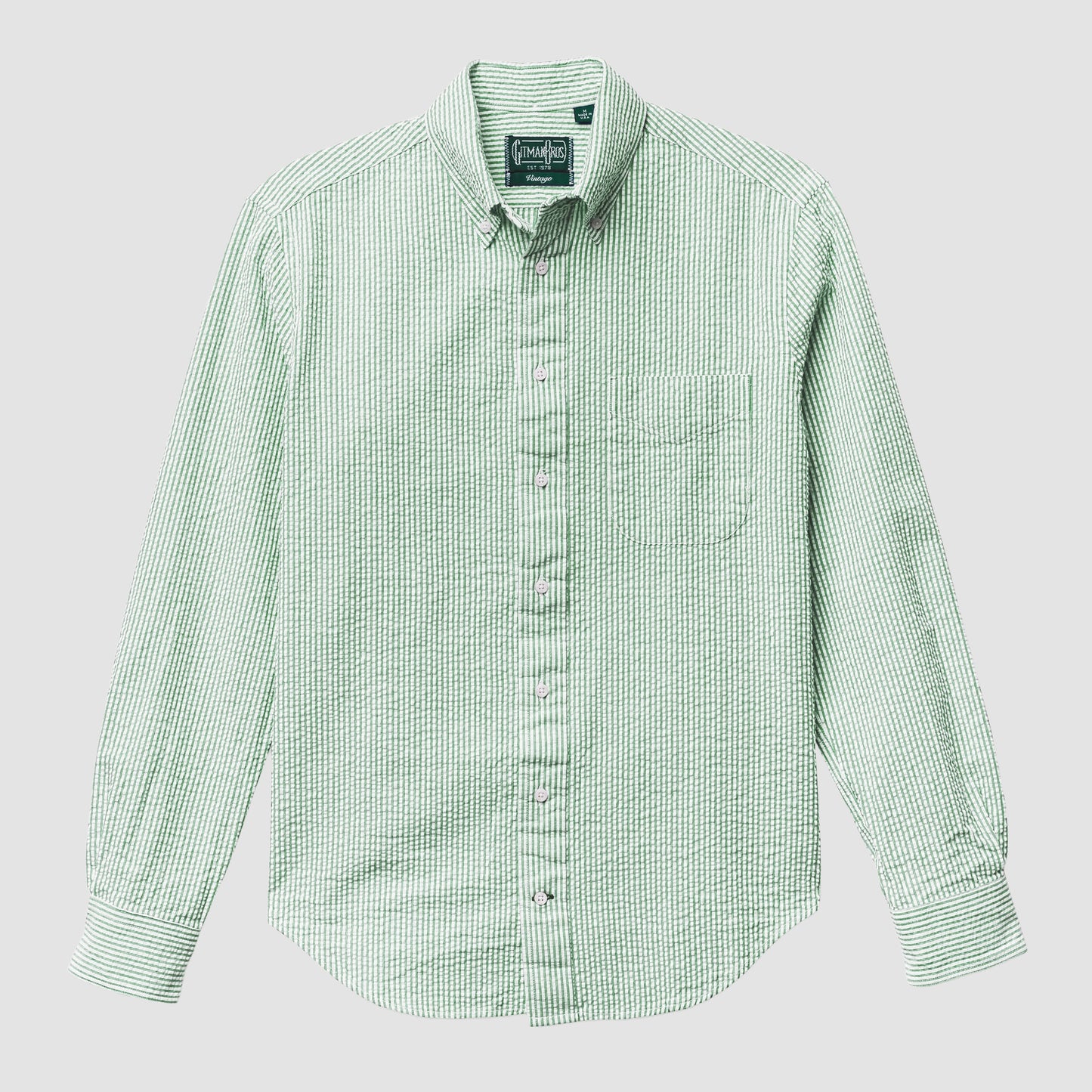 Seersucker Button-Down Stripe Shirt