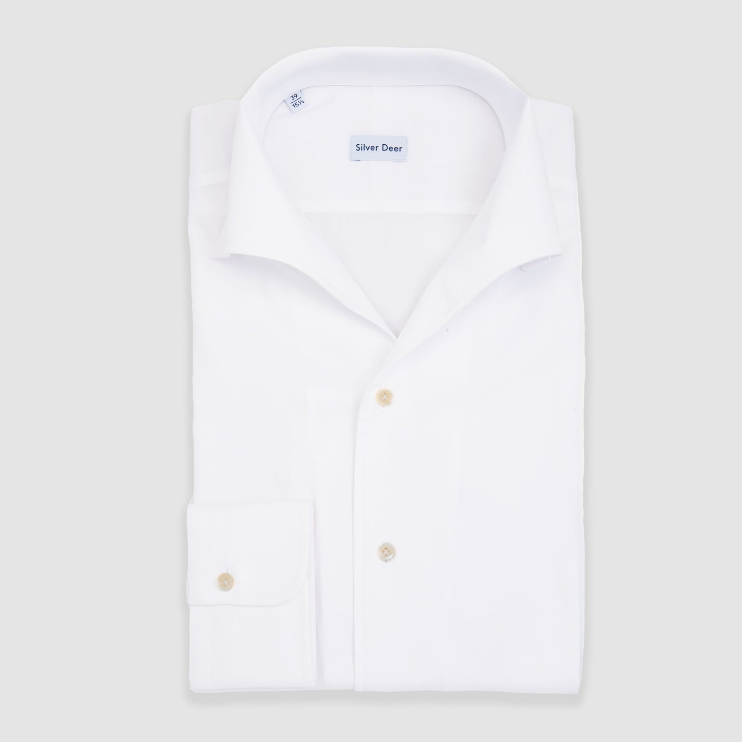 Double Button Down Twill Sportshirt White