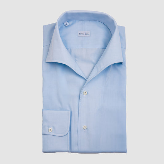 Double Button Down Twill Sportshirt Blue