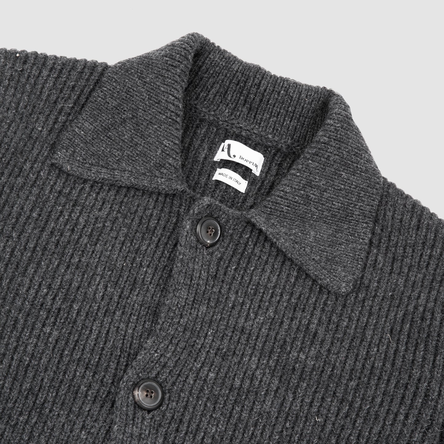 English Rib Sweater Jacket Dark Grey