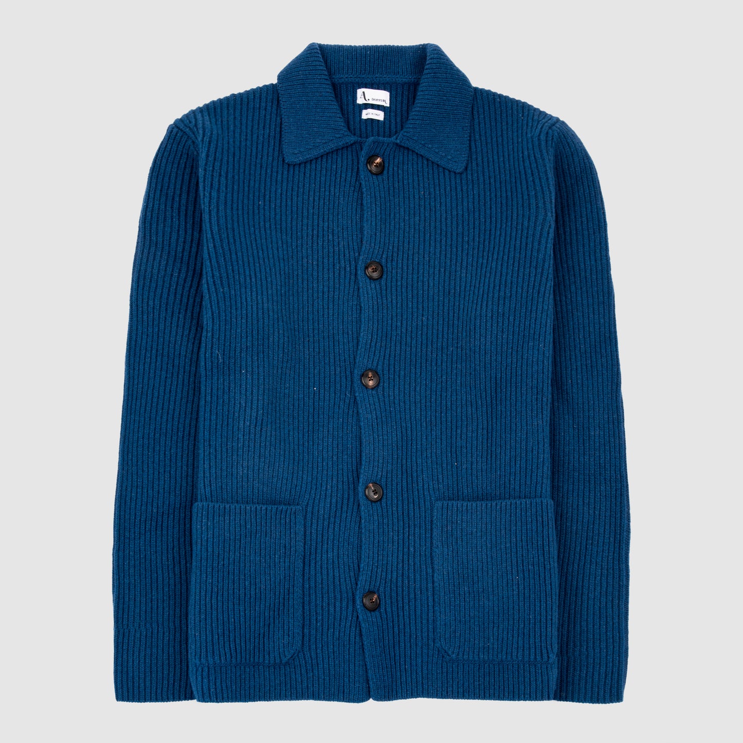 English Rib Sweater Jacket Blue