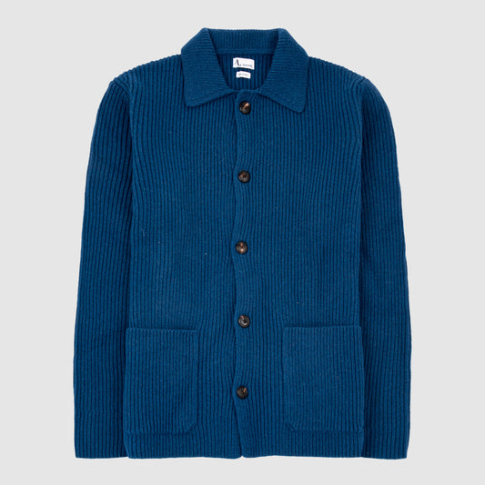 English Rib Sweater Jacket Blue