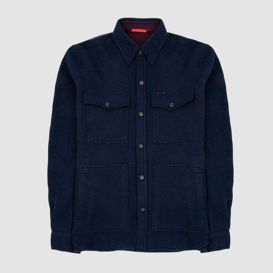Double Face Cashmere Overshirt Navy