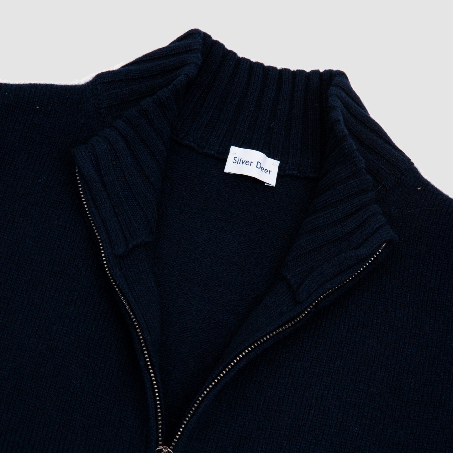 Full Zip Cardigan Wool Cashmere Blue