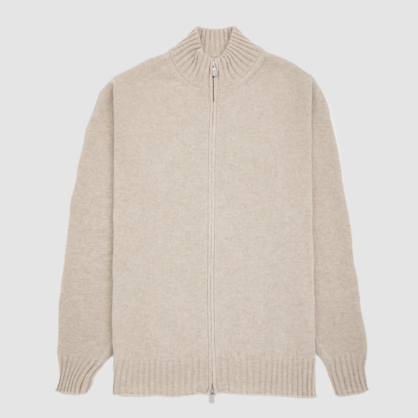 Full Zip Cardigan Wool Cashmere Cream