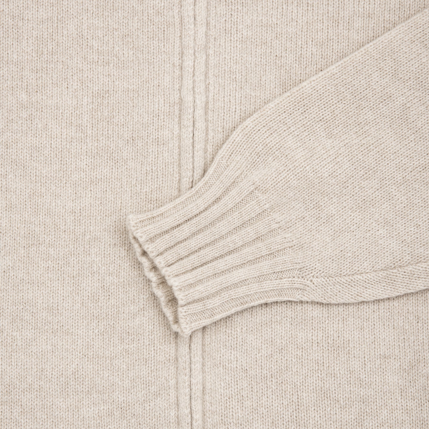 Full Zip Cardigan Wool Cashmere Cream