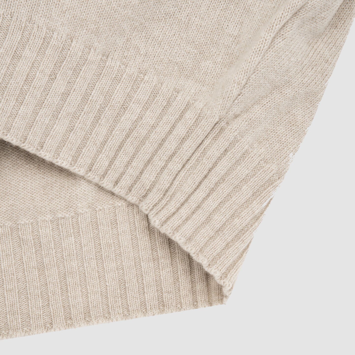 Full Zip Cardigan Wool Cashmere Cream