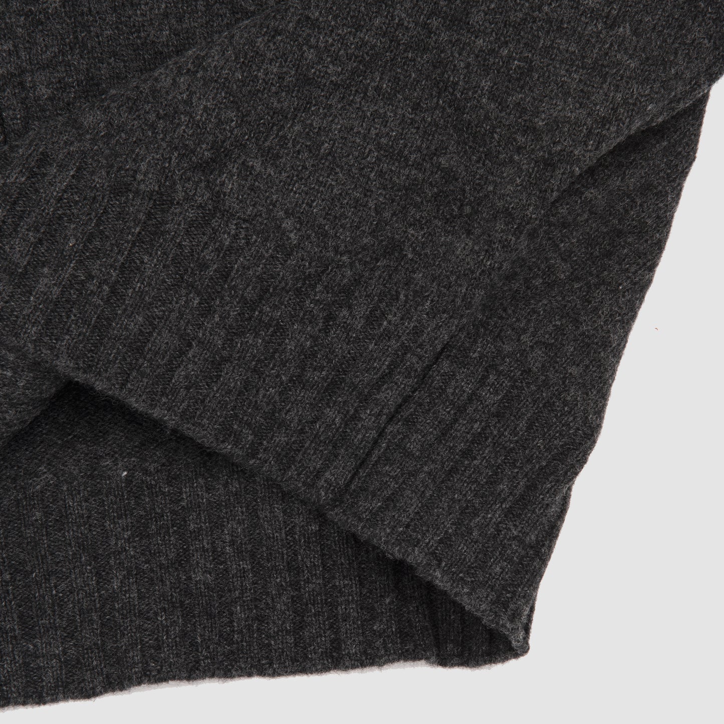 Full Zip Cardigan Wool Cashmere Dark Grey Melange