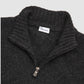 Full Zip Cardigan Wool Cashmere Dark Grey Melange