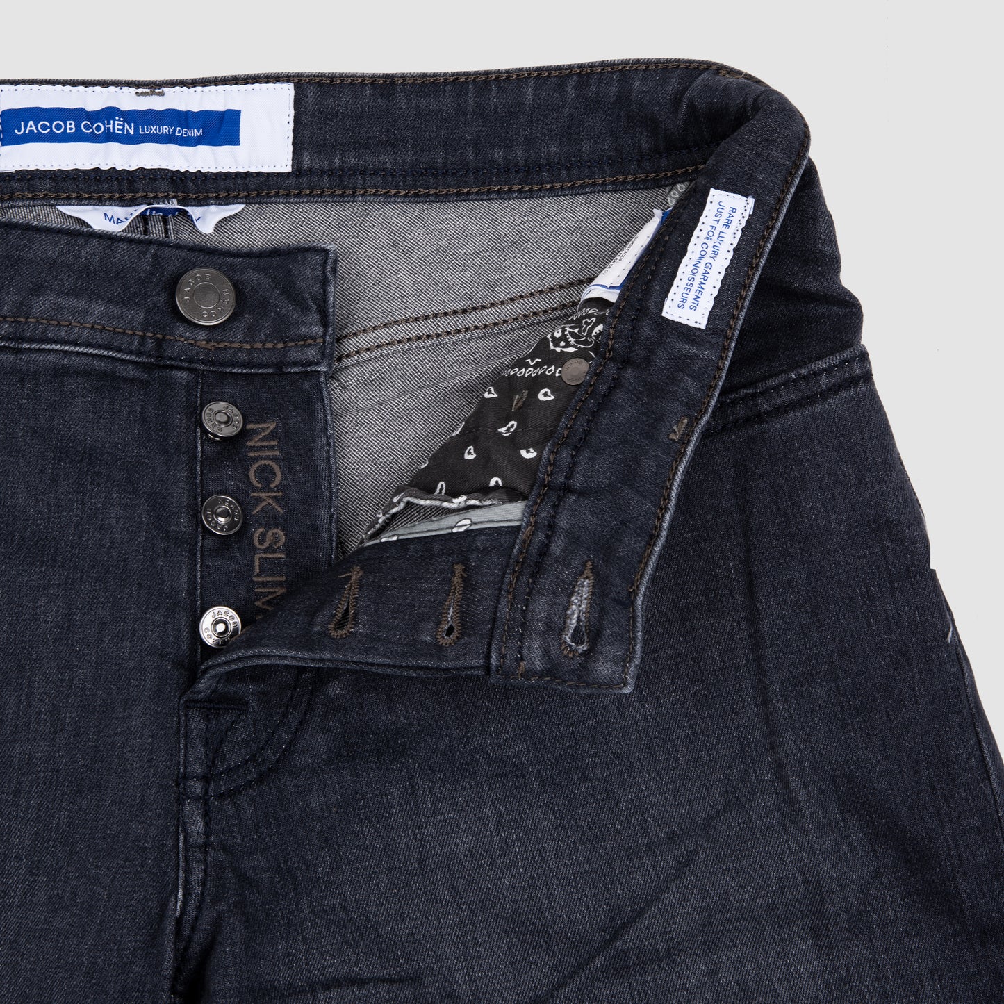 5 Pockek Nick Super Slim Fit with Black Patch Jeans - Mid Black