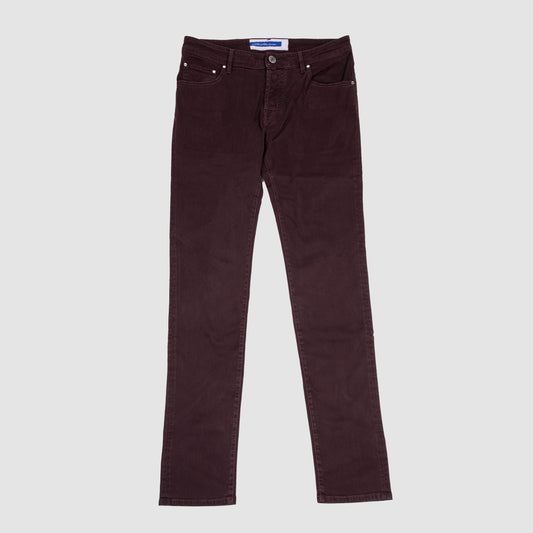 5 pocket Nick Super Slim Fit Sportpants Burgundy