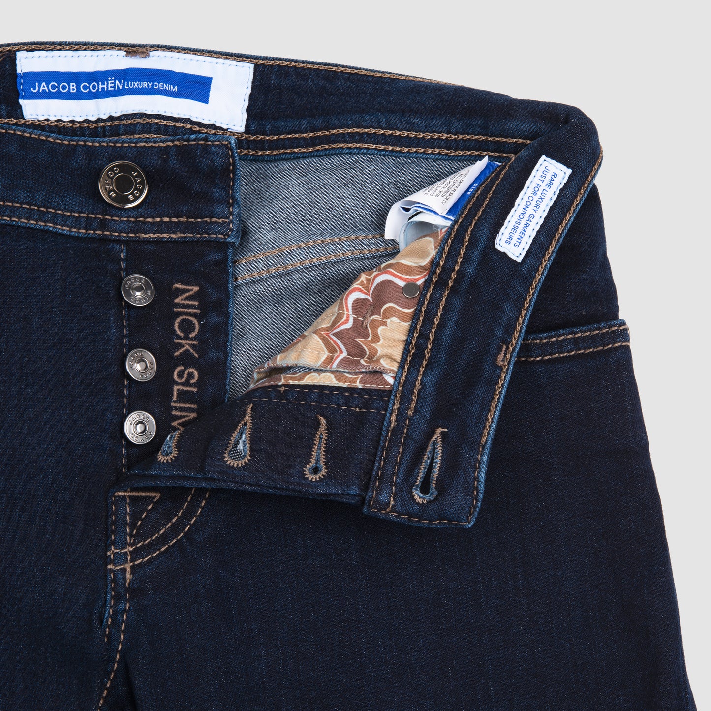 5 Pocket Nick Super Slim Fit with Grey Patch Jeans - Dark Blue