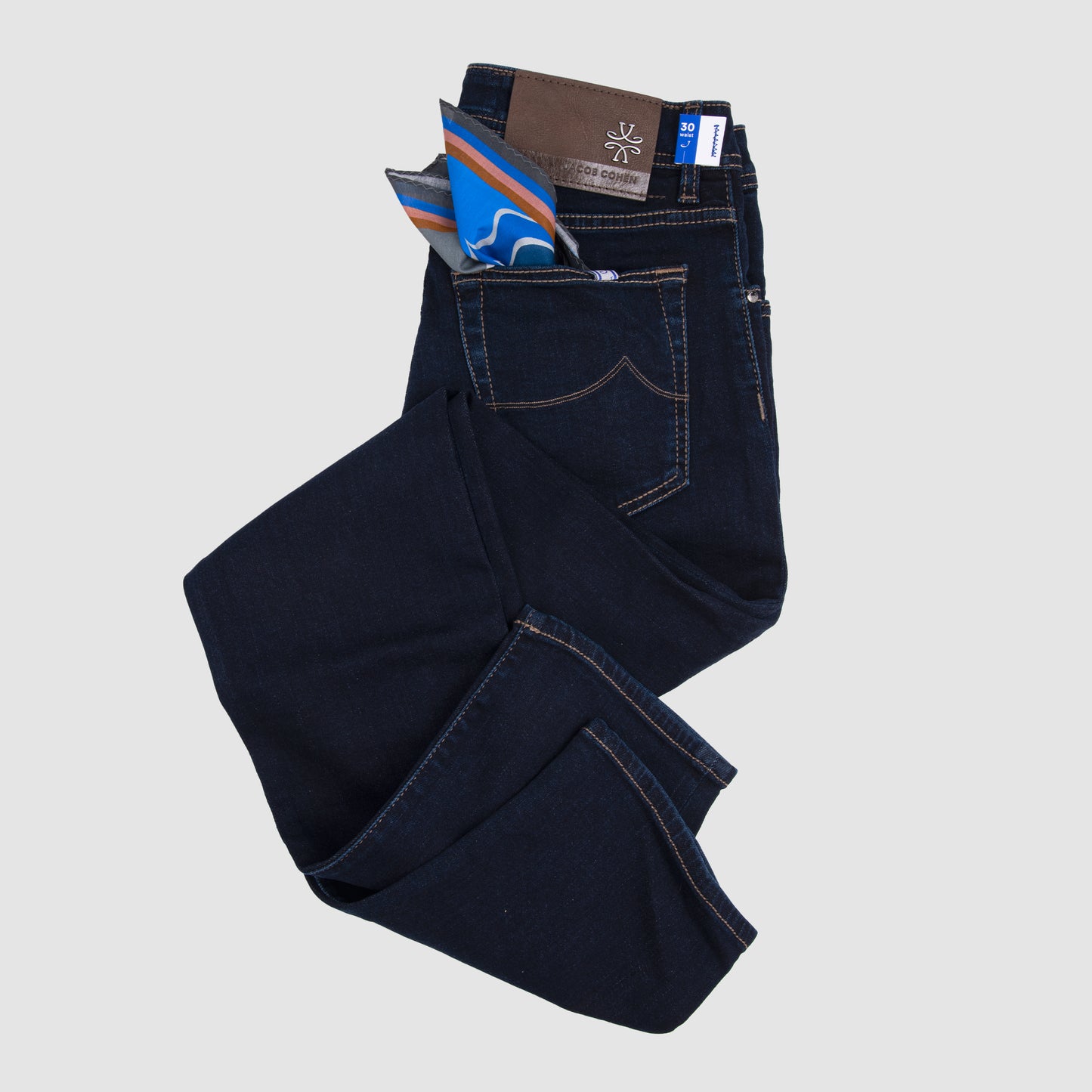 5 Pocket Nick Super Slim Fit with Grey Patch Jeans - Dark Blue