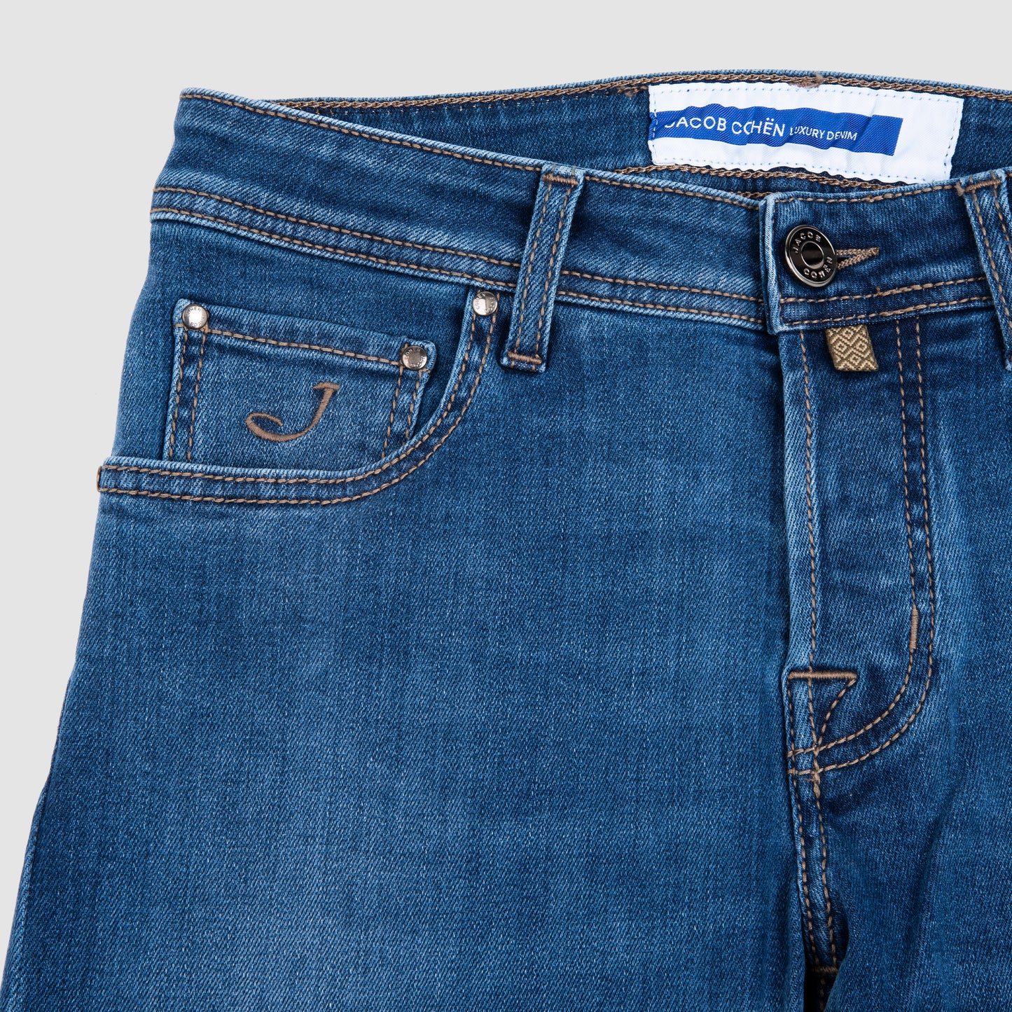 5 Pocket Nick Super Slim Fit with Natural Patch Jeans - Mid Blue