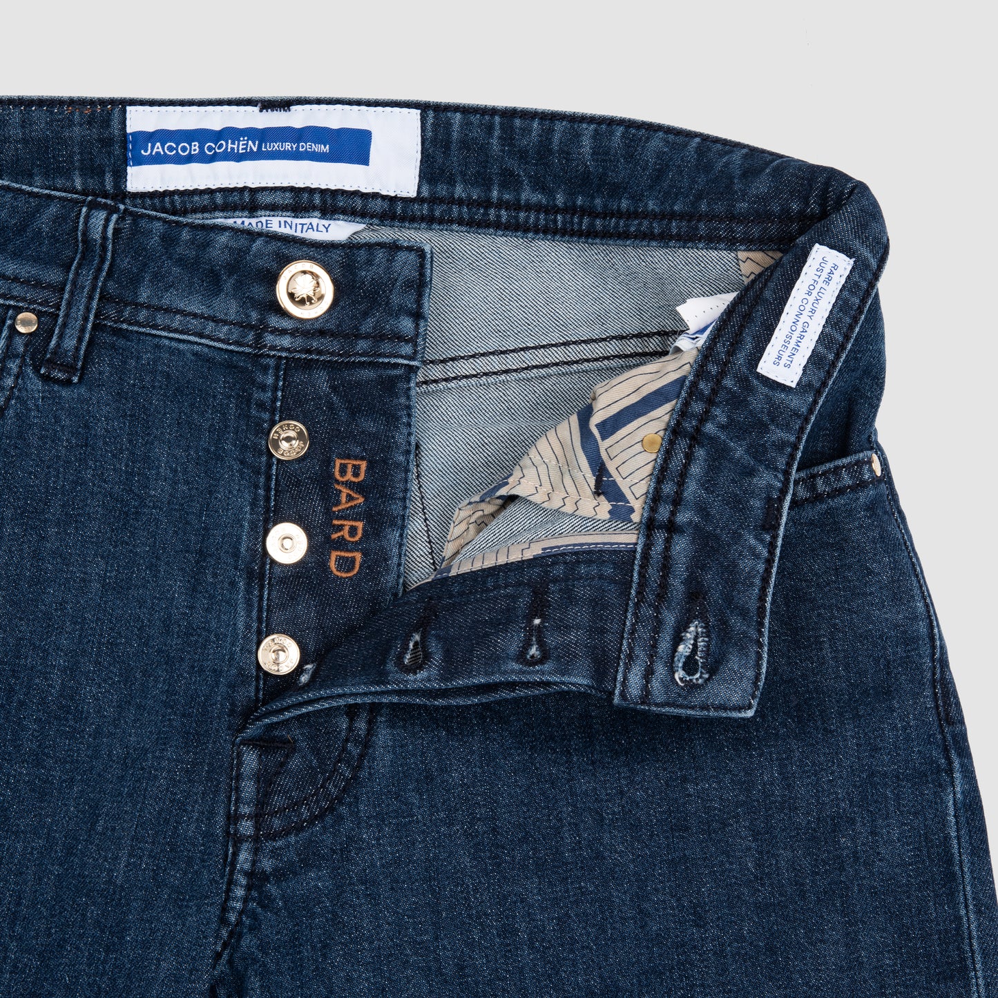 5 Pocket Bard Straight Fit with Orange Patch Jeans Mid Blue