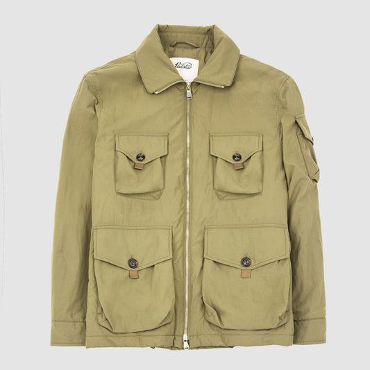 Field Jacket Water Repellent Nylon with Padding Green
