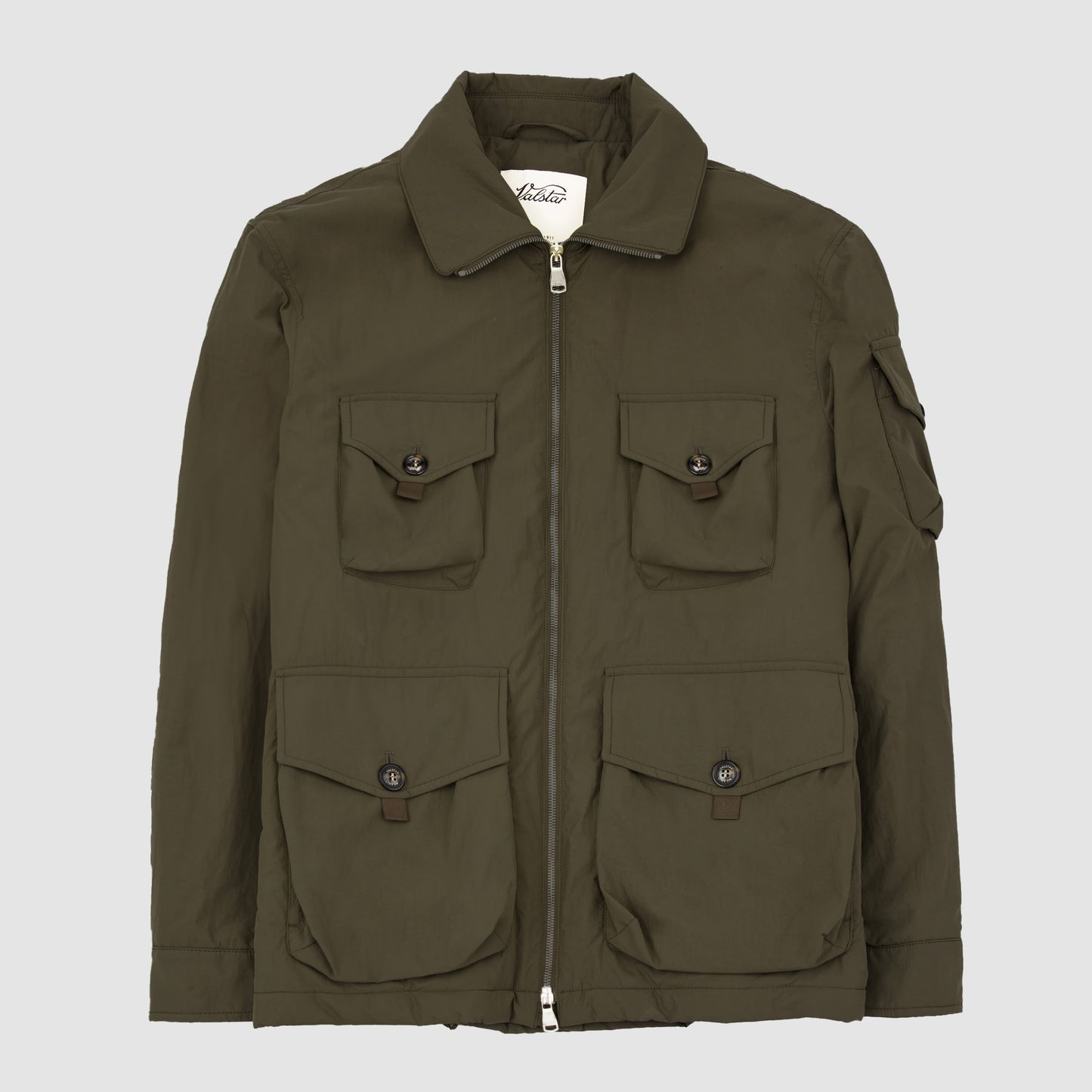 Field Jacket Water Repellent Nylon with Padding Green