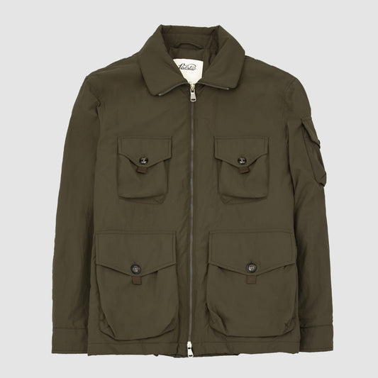 Field Jacket Water Repellent Nylon with Padding Green