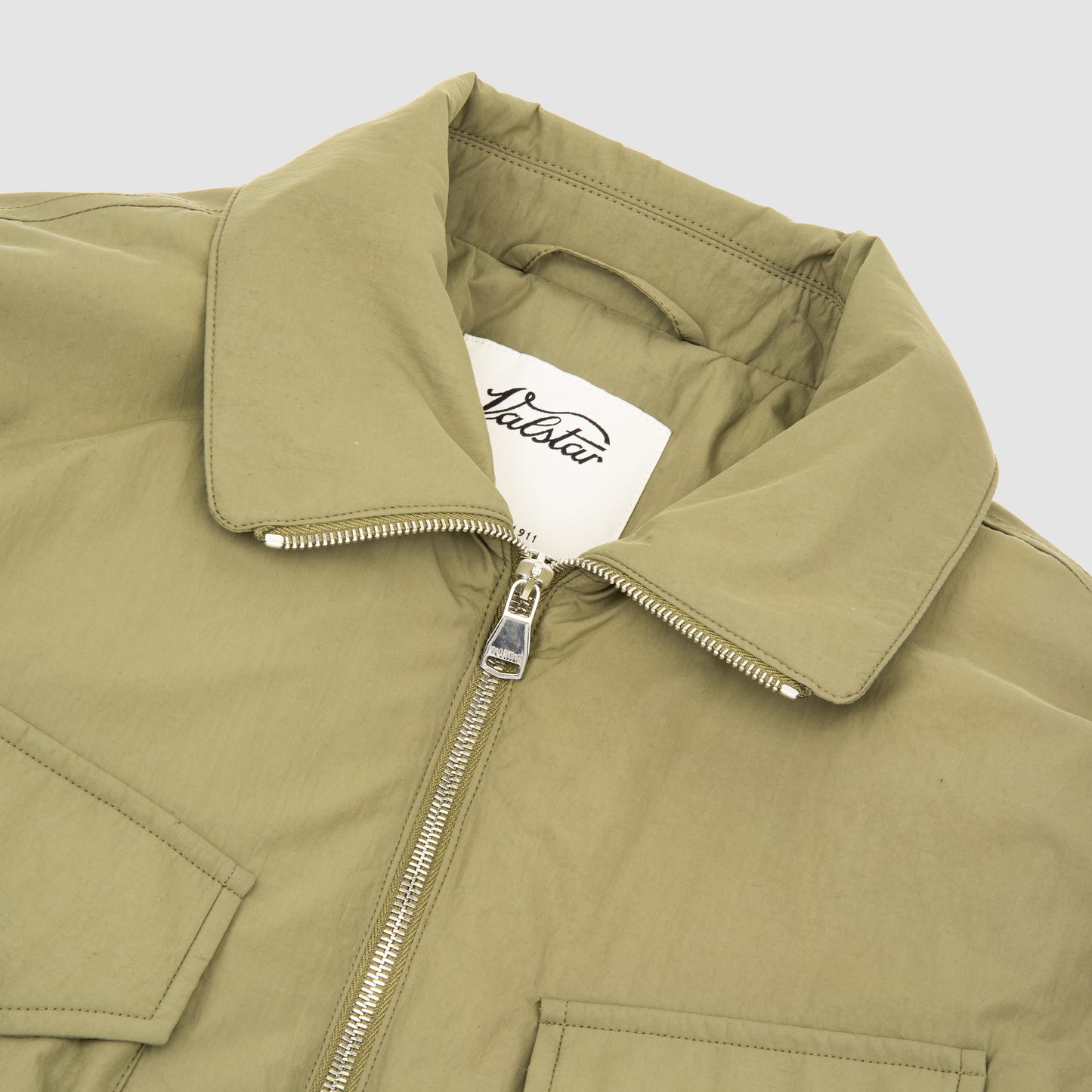 Field Jacket Water Repellent Nylon with Padding Green