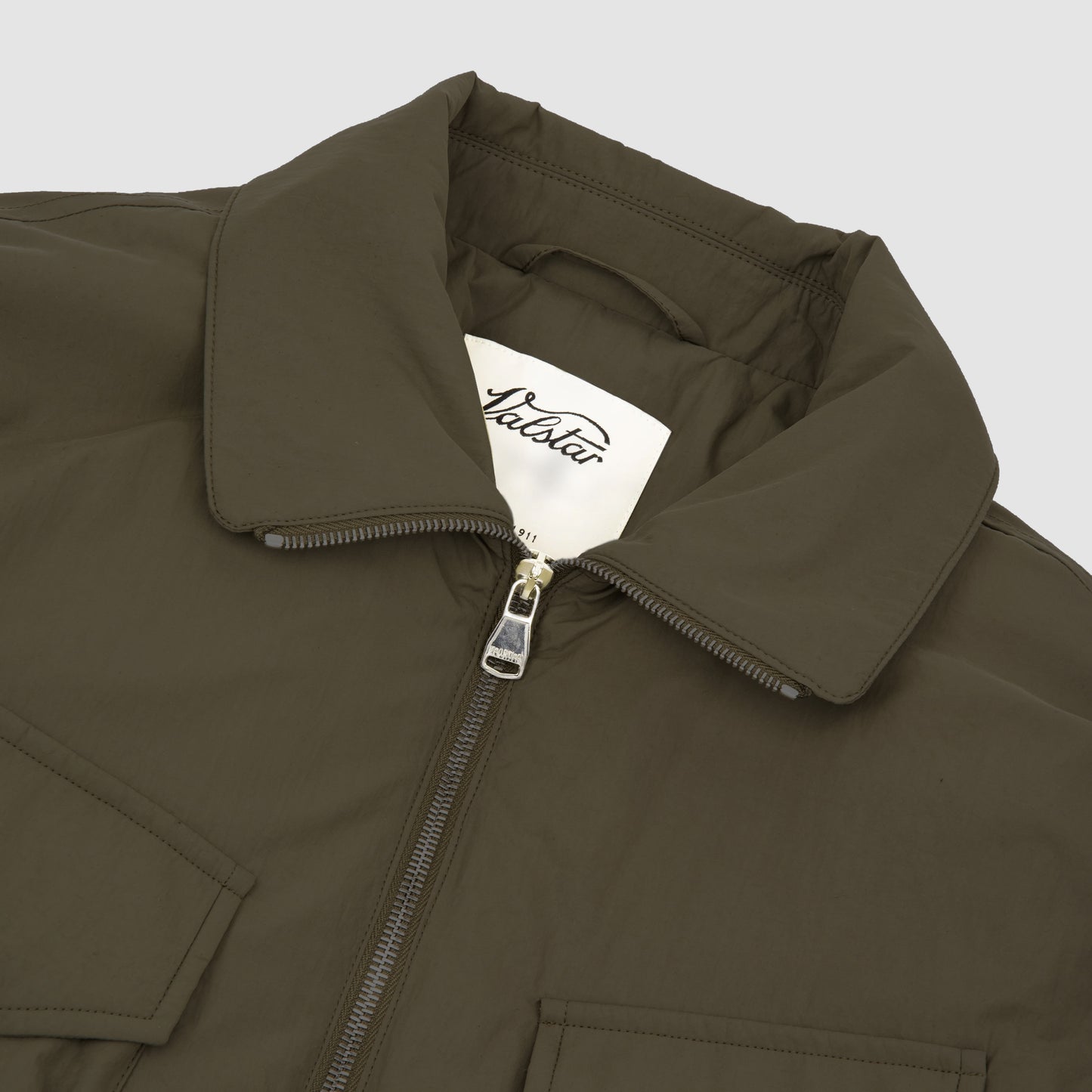 Field Jacket Water Repellent Nylon with Padding Green