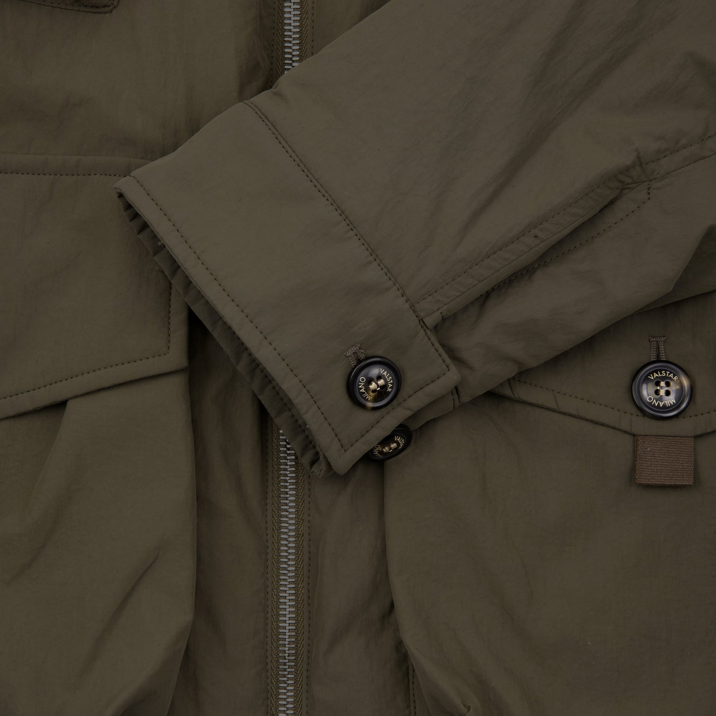 Field Jacket Water Repellent Nylon with Padding Green