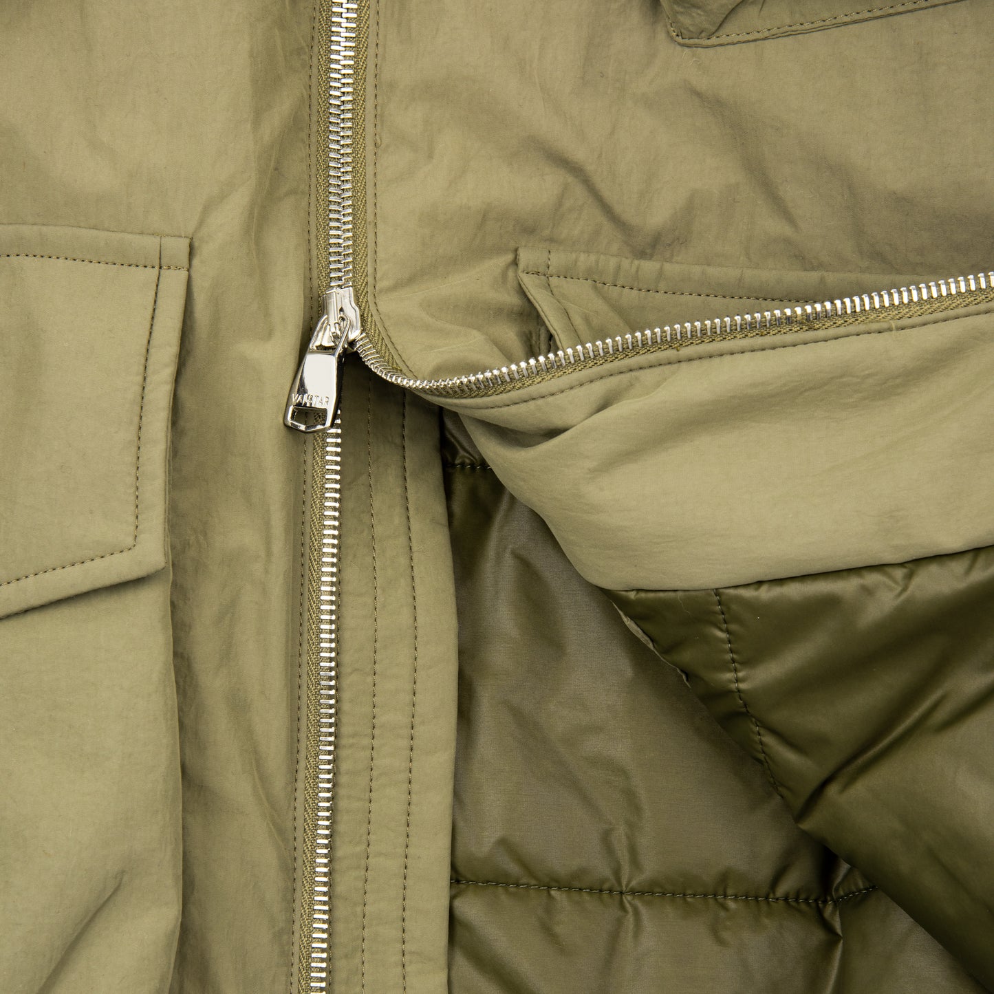 Field Jacket Water Repellent Nylon with Padding Green
