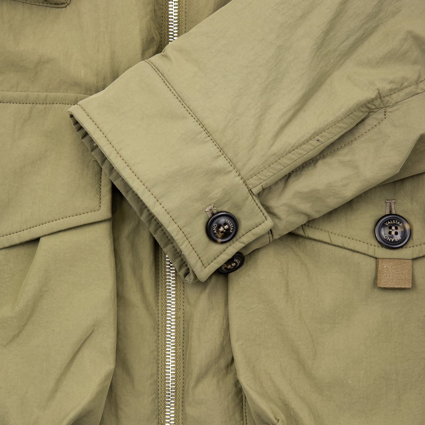 Field Jacket Water Repellent Nylon with Padding Green