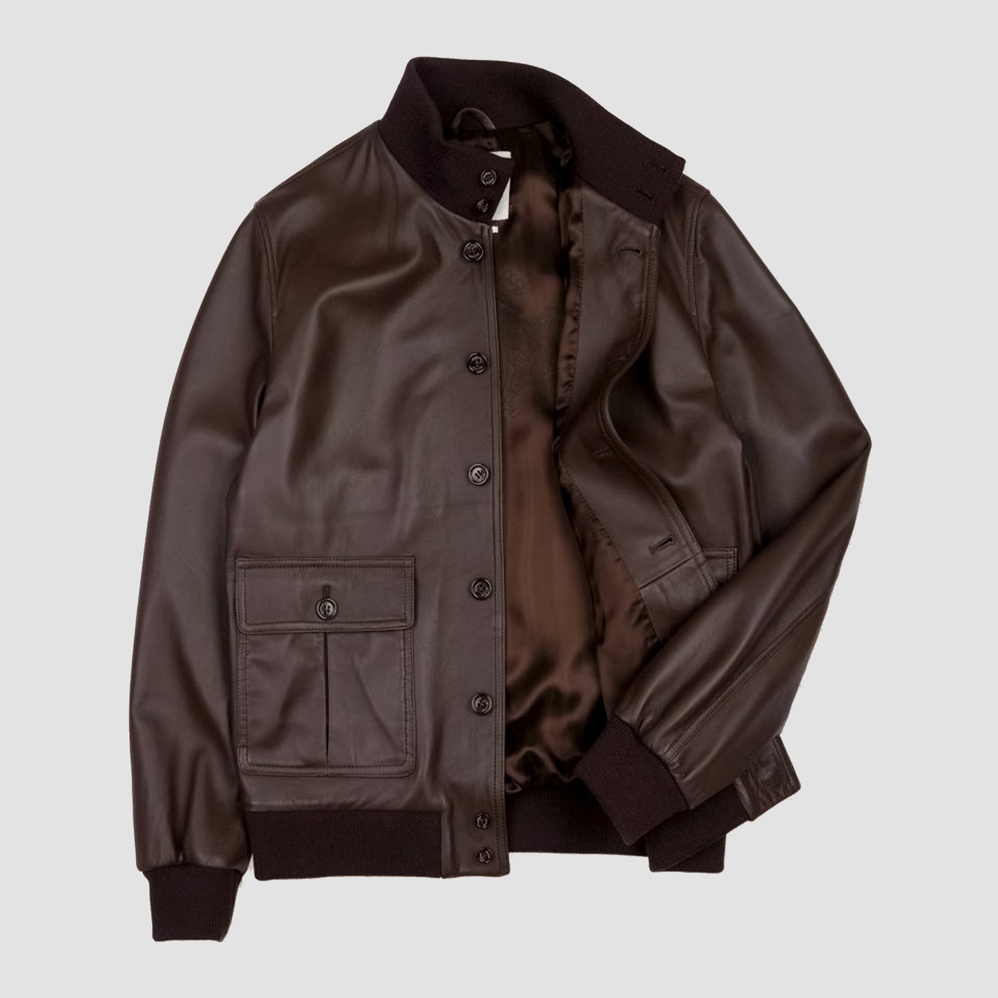 Valstarino Nappa Lined Jacket Dark Brown Silver Santa Fe