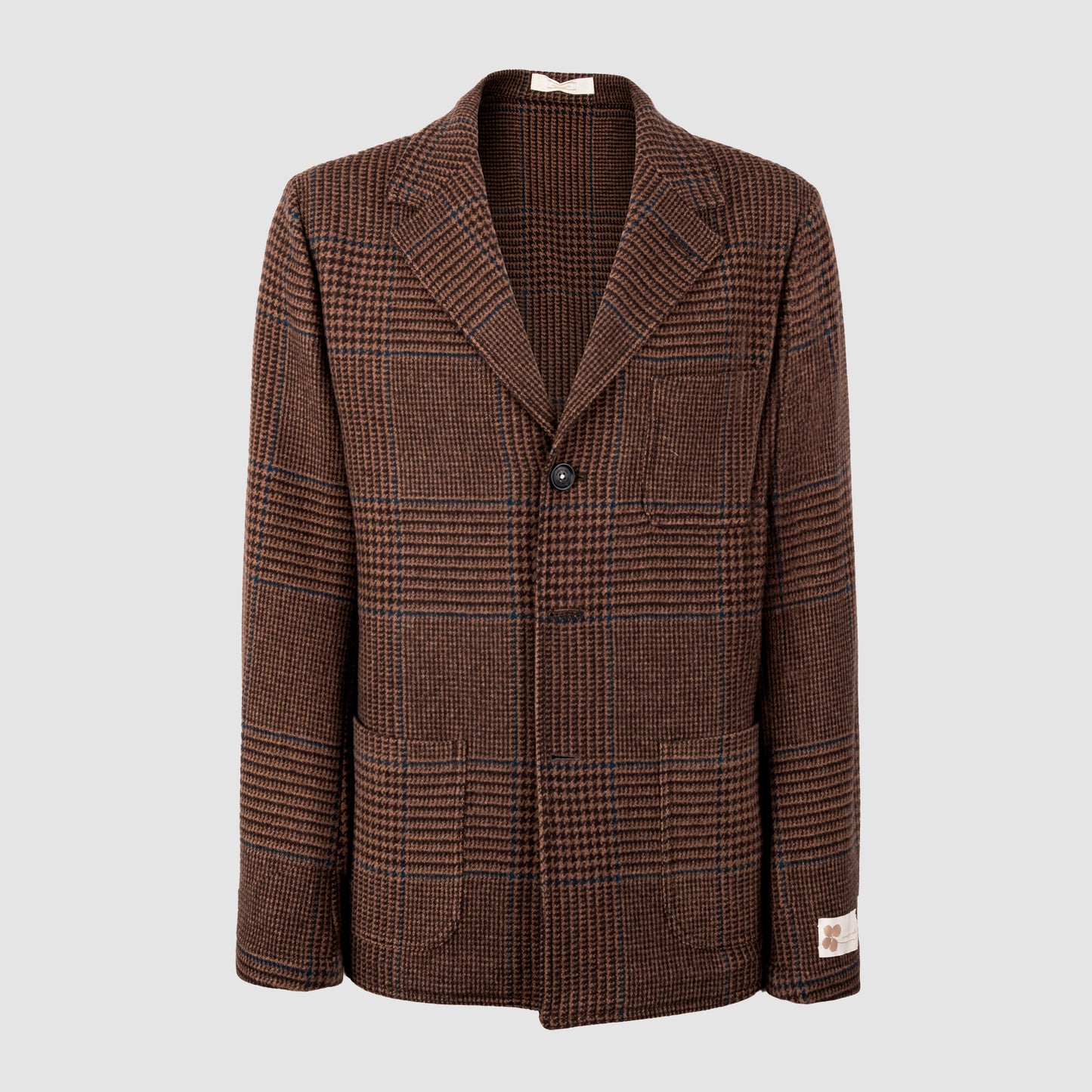 Unstructured Blazer Patch Pockets Brown