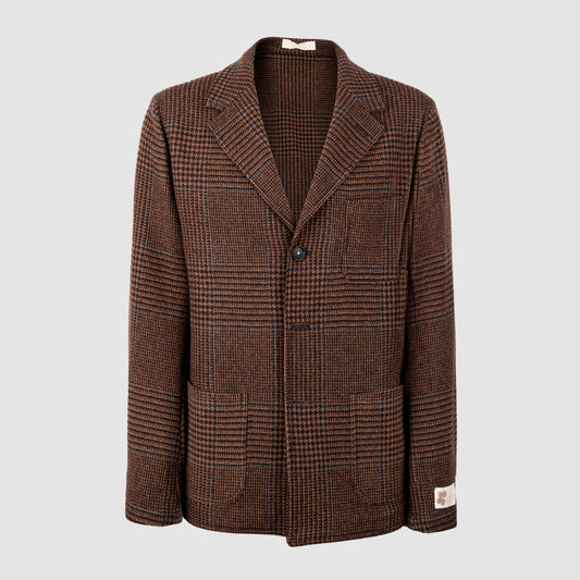 Unstructured Blazer Patch Pockets Brown