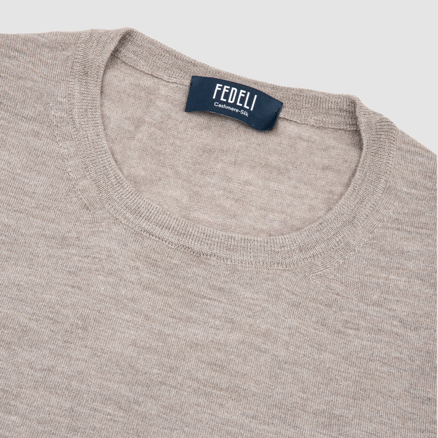 Cashmere Silk Crewneck Sweater Beige