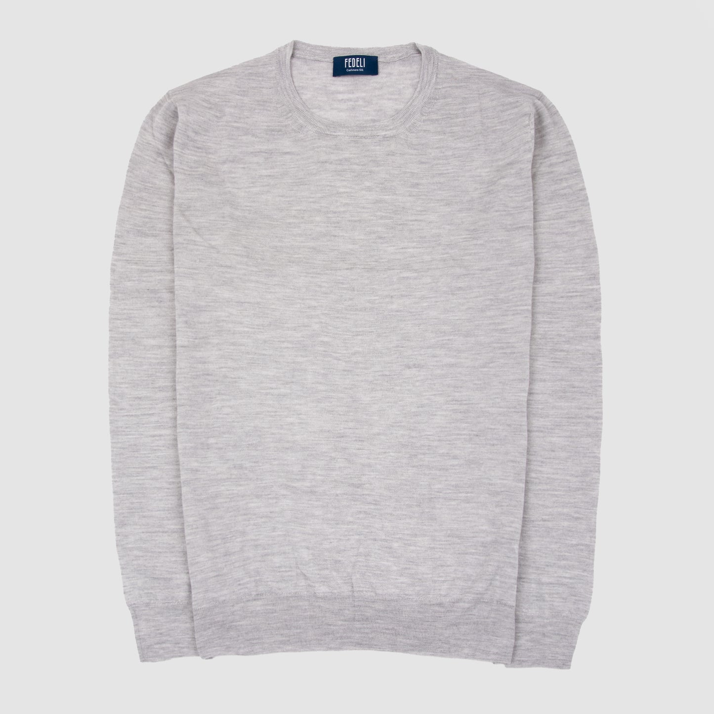 Cashmere Silk Crewneck Sweater Light Grey