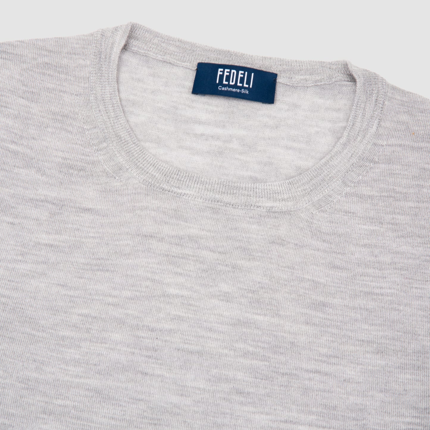 Cashmere Silk Crewneck Sweater Light Grey