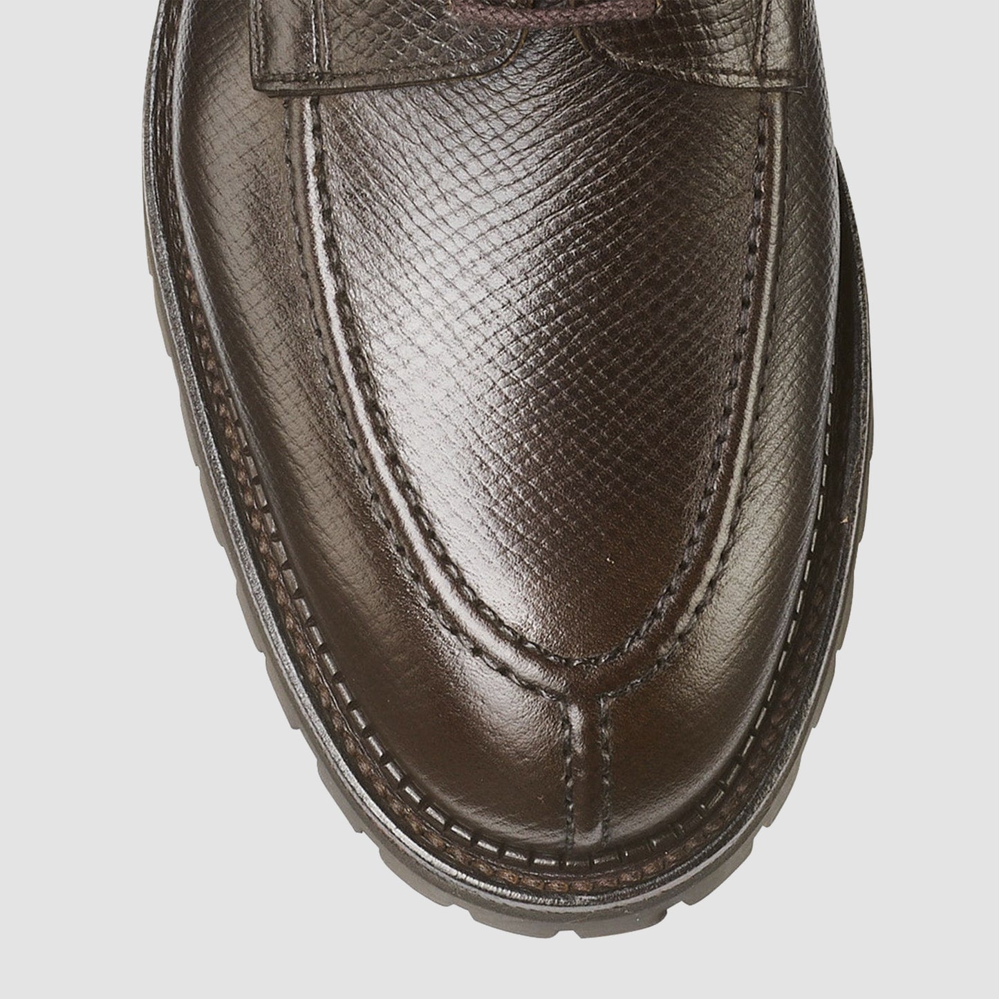 Denver, Dark Brown Hatch Grain Sides Vibram Cleated Sole