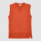 Merino Cashmere Blend Relaxed Fit Vest Rust