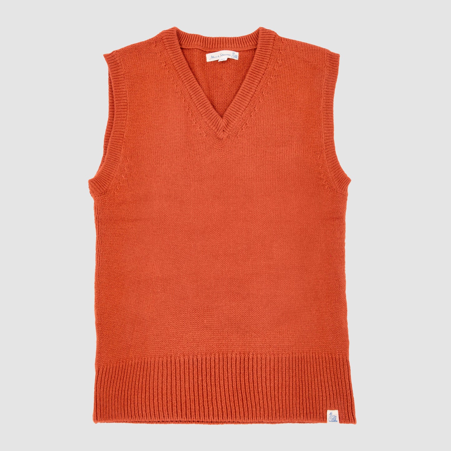 Merino Cashmere Blend Relaxed Fit Vest Rust