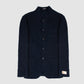 Mao Collar Cotton Jacket Dark Blue