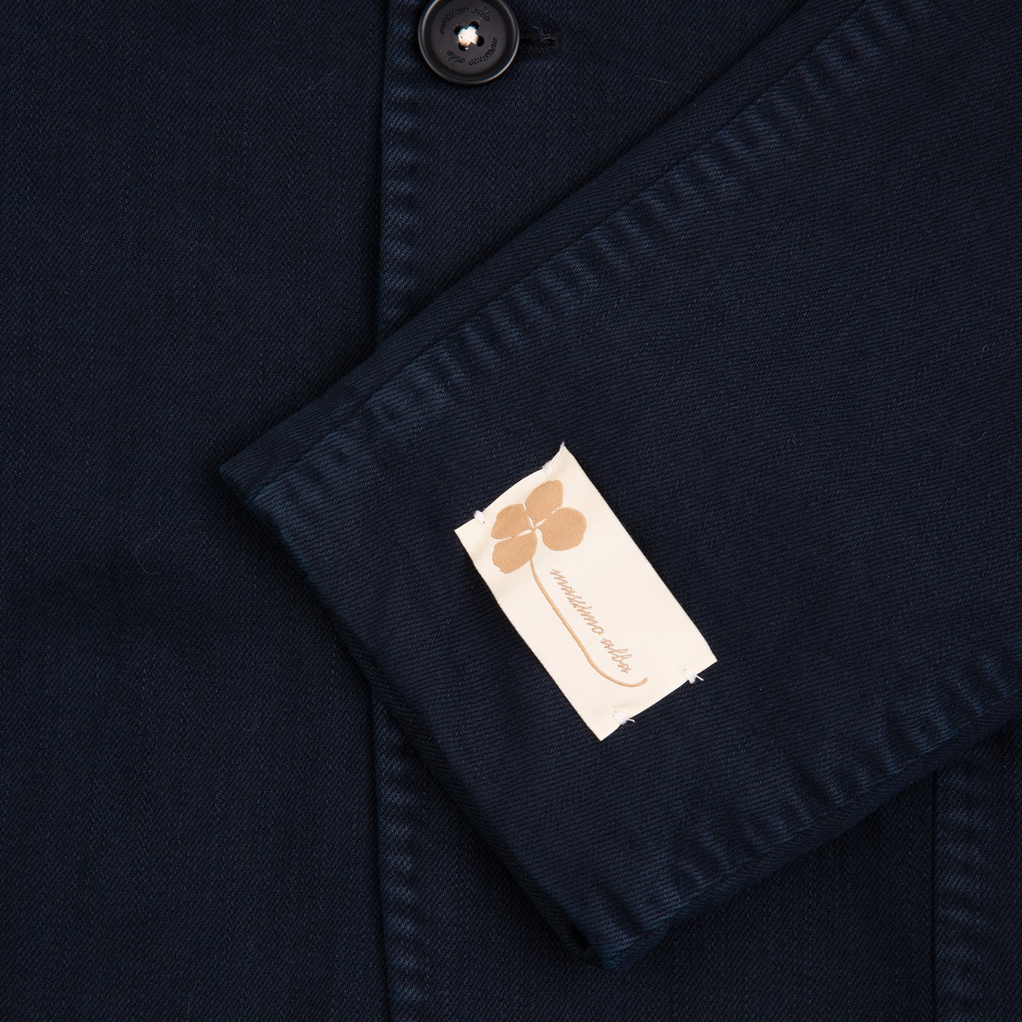 Mao Collar Cotton Jacket Dark Blue