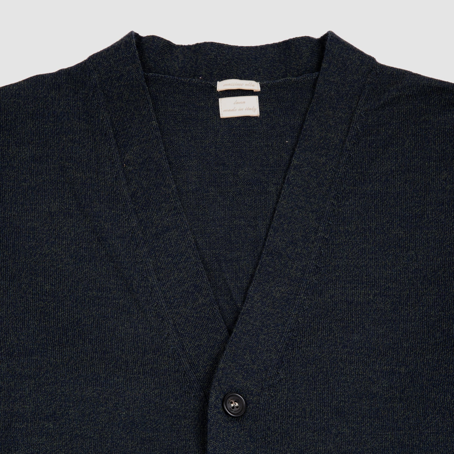 Wool Cardigan Sweater Dark Green