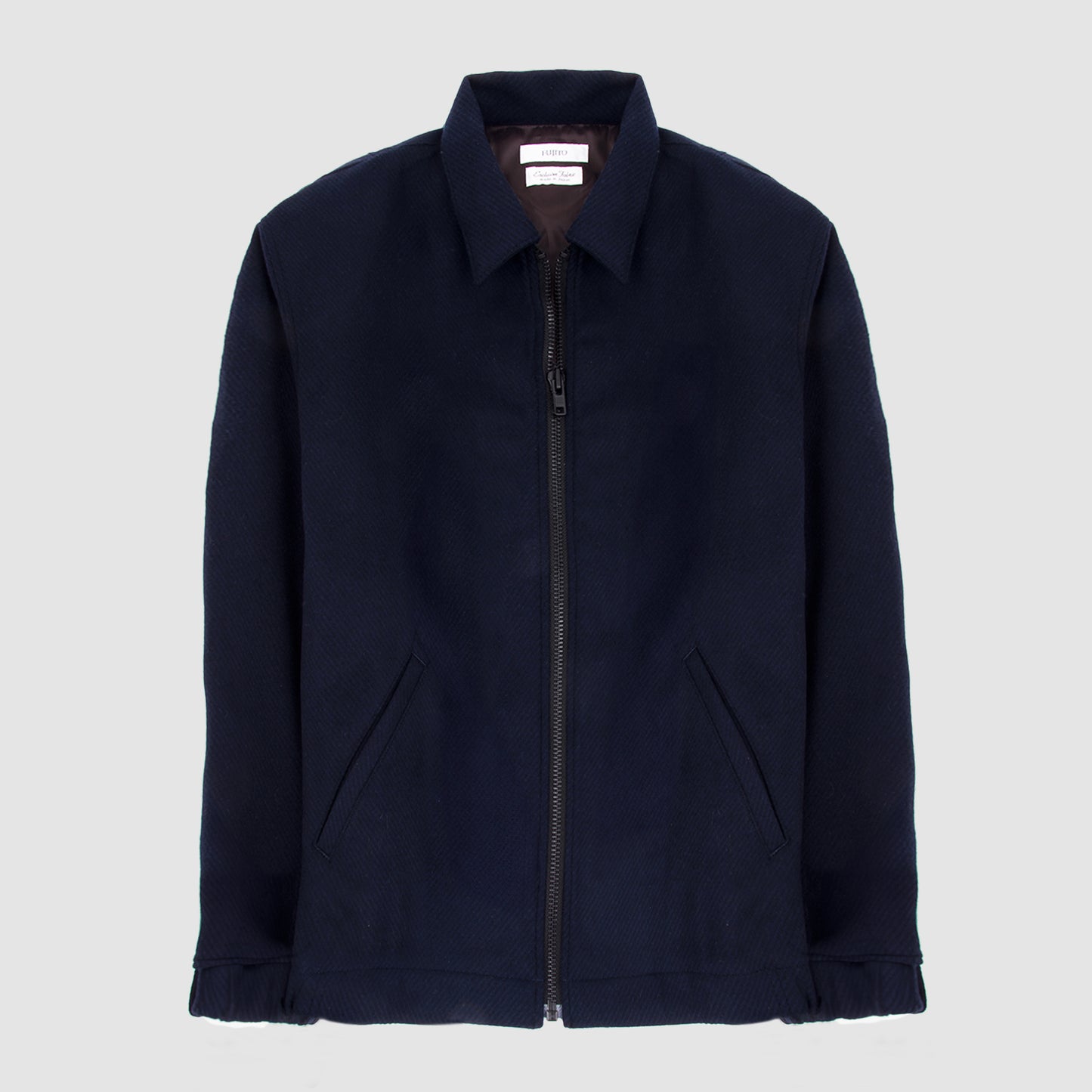 Wool Zip Bomber Dark Navy