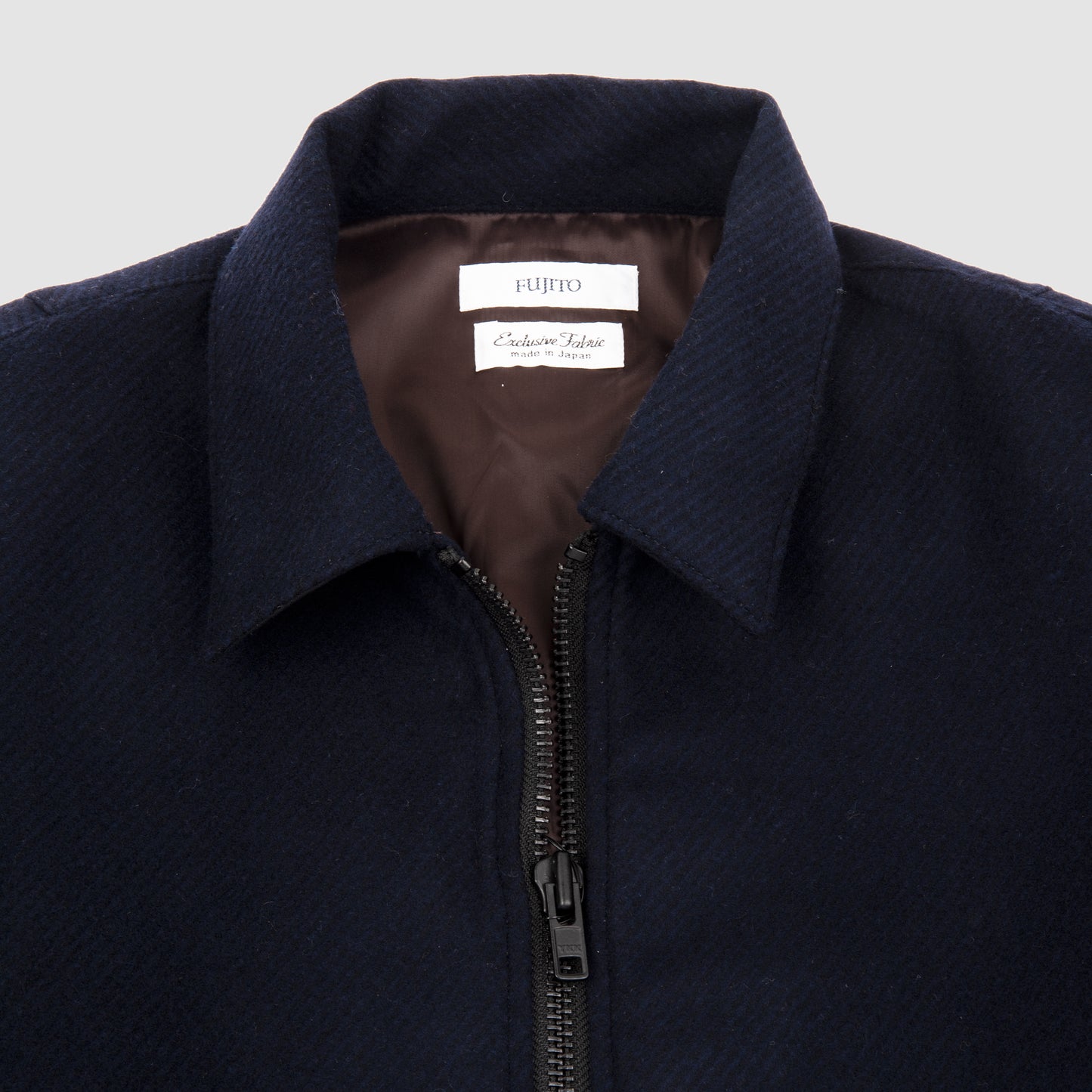 Wool Zip Bomber Dark Navy