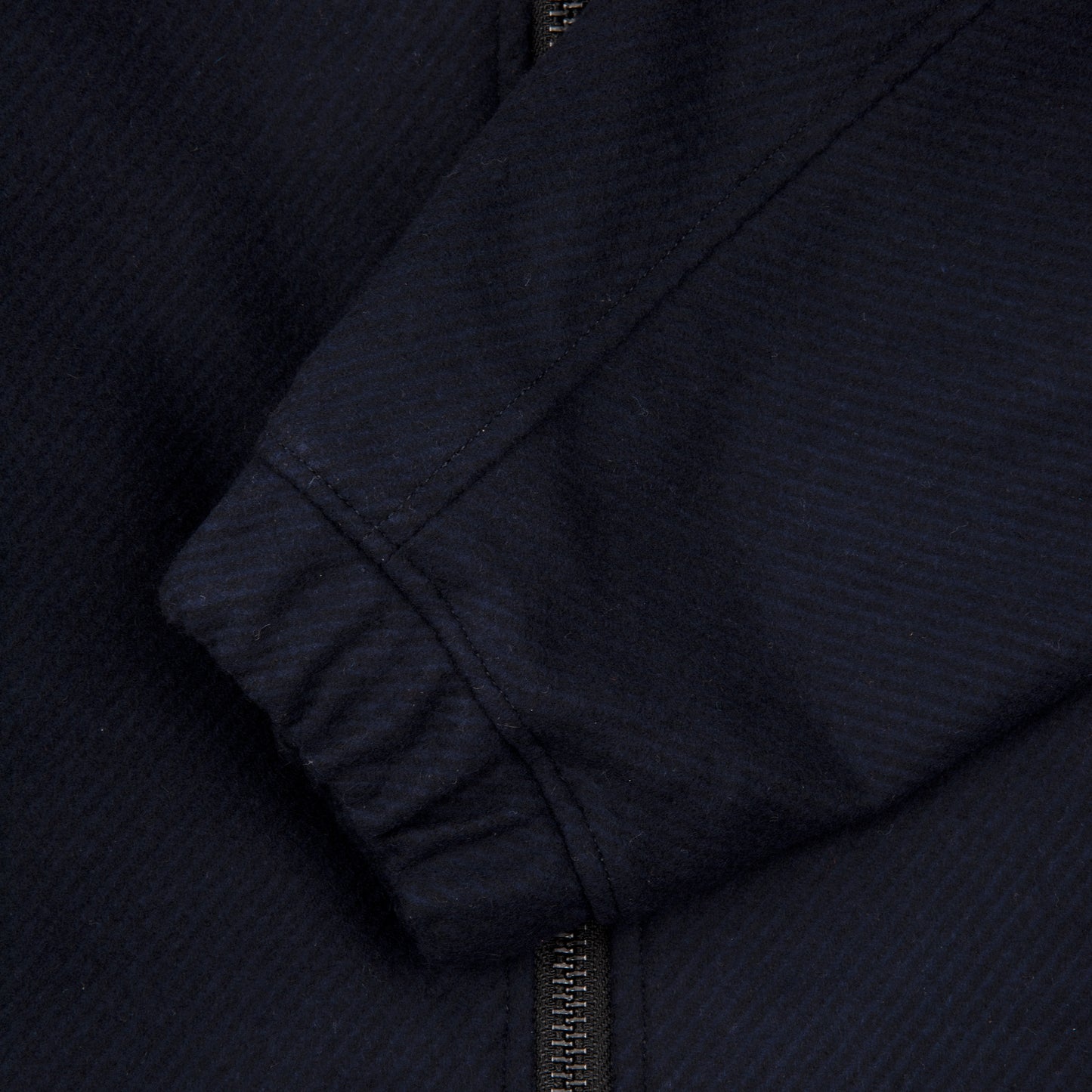 Wool Zip Bomber Dark Navy