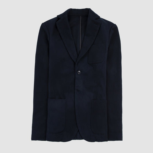 Wool Canvas Sport Jacket - Dark Navy