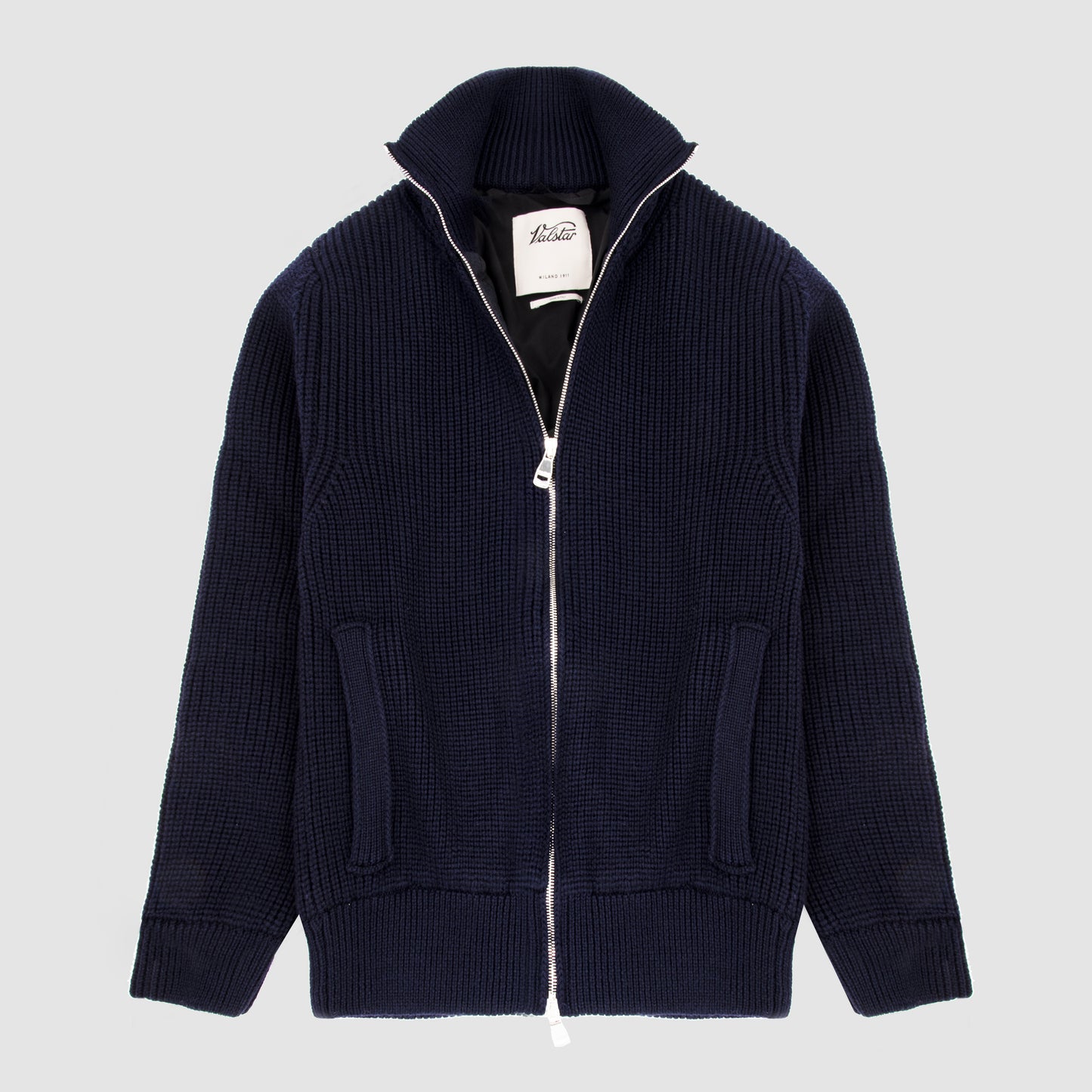 Full Zip Virgin Wool Camionaire Jacket  Navy