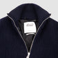 Full Zip Virgin Wool Camionaire Jacket  Navy