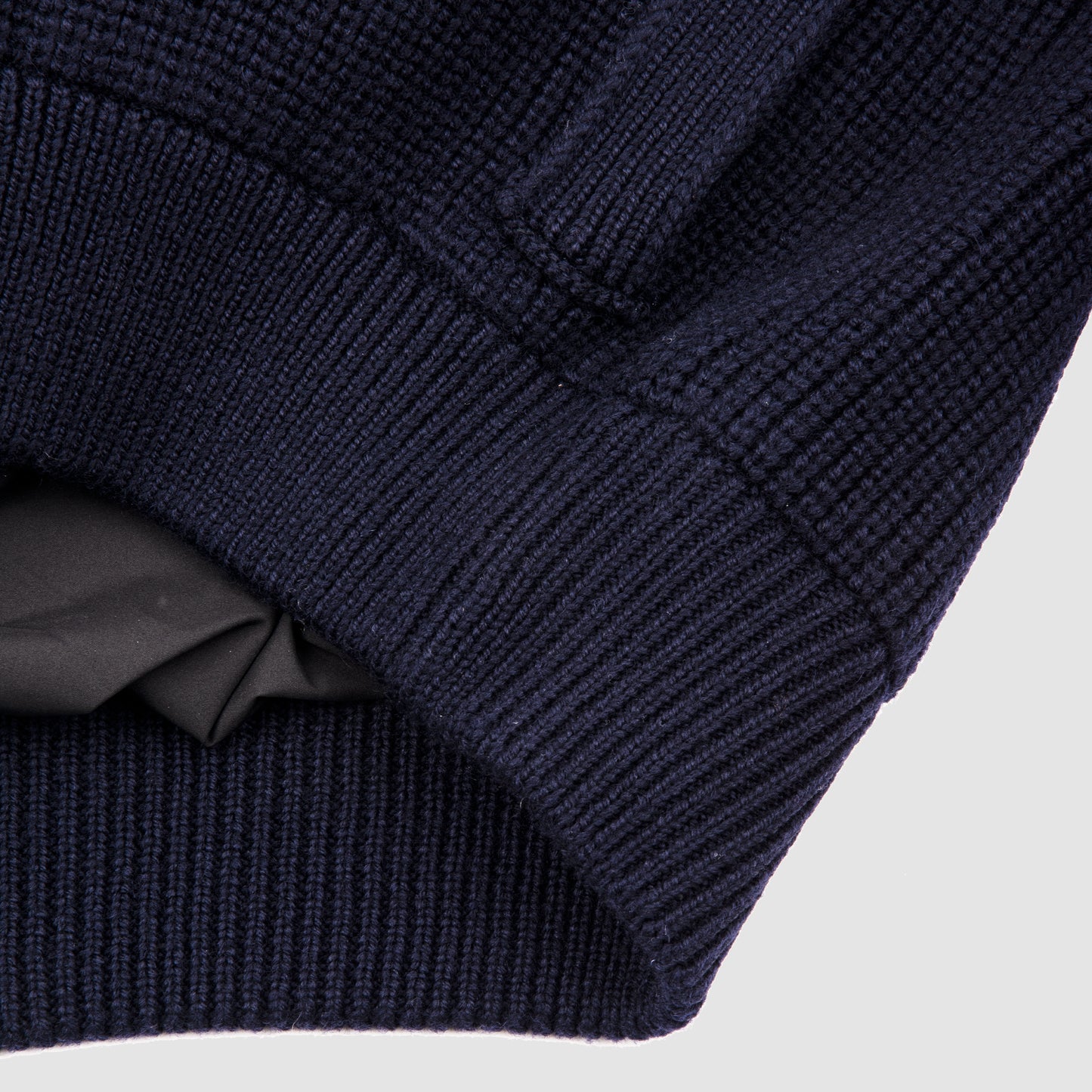 Full Zip Virgin Wool Camionaire Jacket  Navy