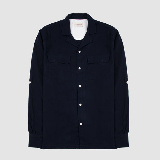Twill with Two Pockets Sport Shirt Dark Navy