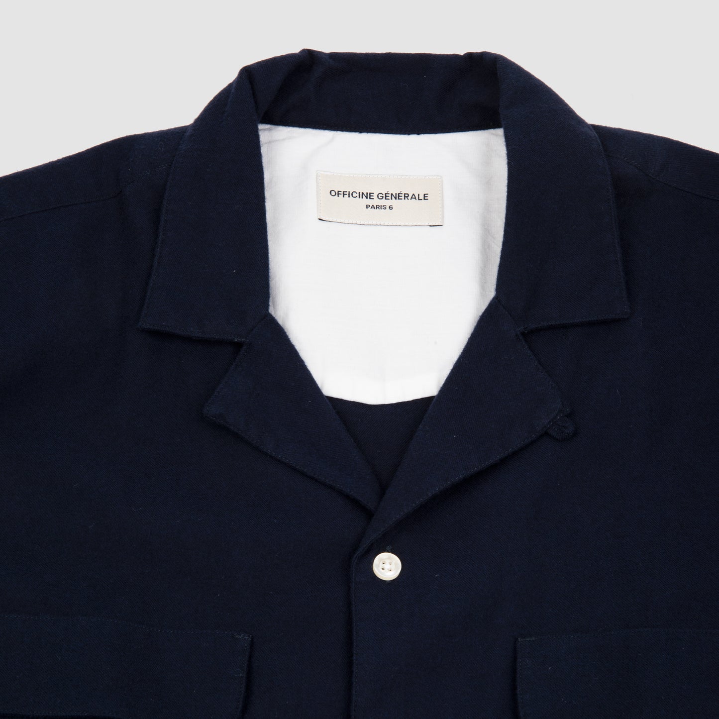 Twill with Two Pockets Sport Shirt Dark Navy